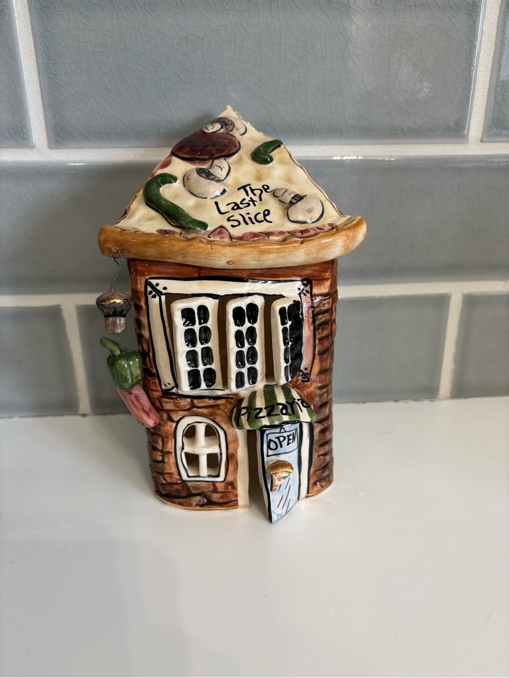 Blue Sky Clayworks Heather Goldminc The Last Slice Pizza Ceramic Tea Light